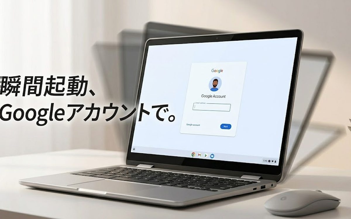 Chromebook Plus 瞬間起動Googleアカウント