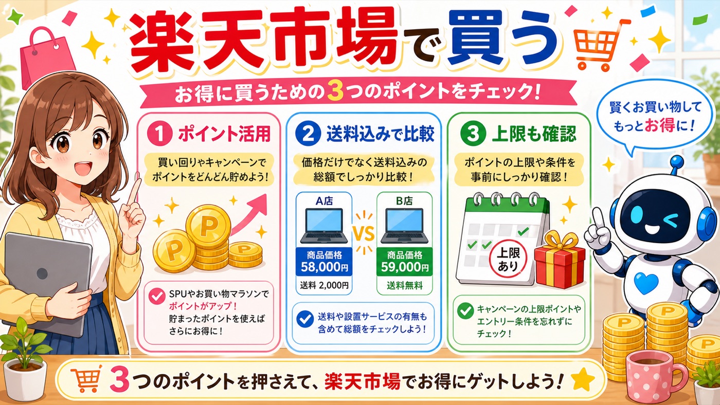 AmazonでChromebookを買うメリットと確認ポイントを説明する画像