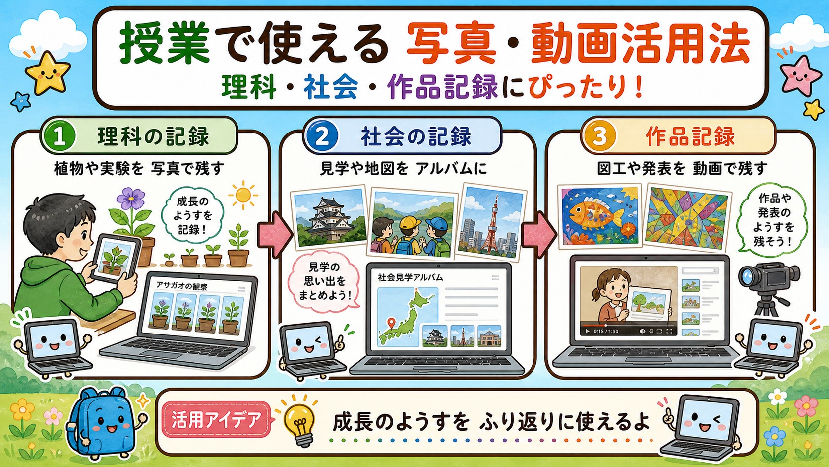 授業で使える写真・動画活用法 インフォグラフィック