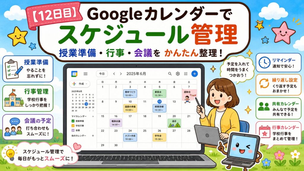 【12日目】Googleカレンダーでスケジュール管理 アイキャッチ