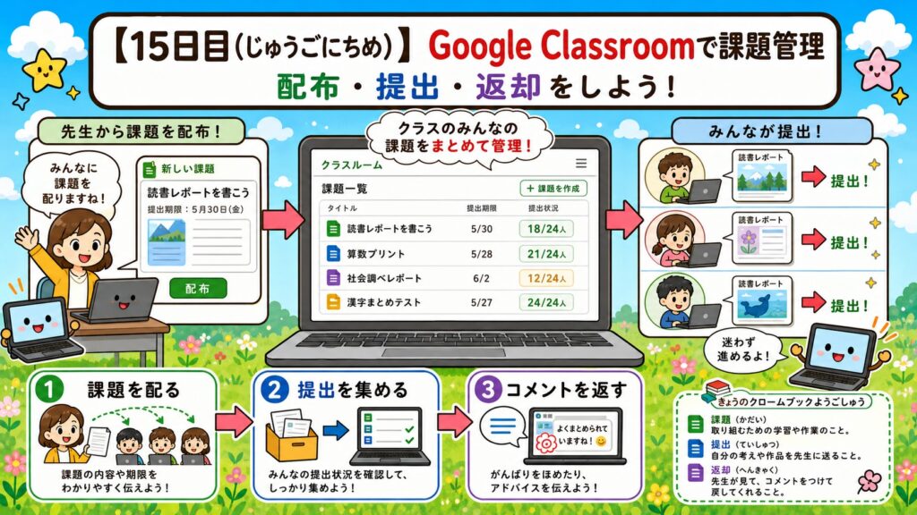 【15日目】Google Classroomで課題管理 アイキャッチ
