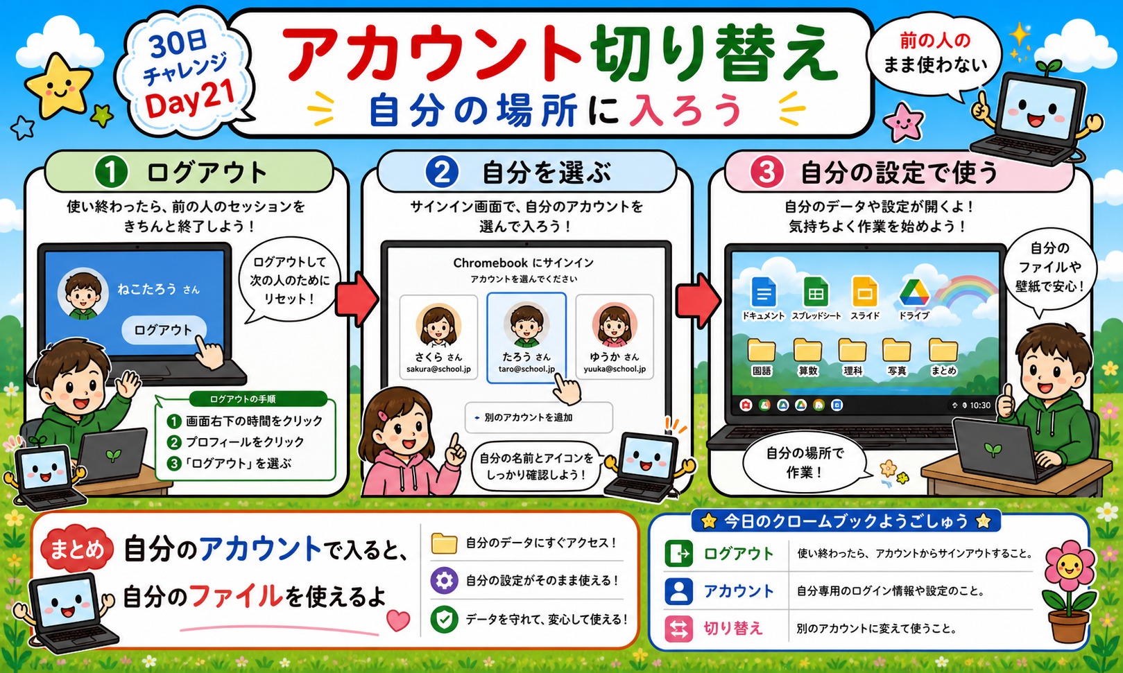アカウント切り替え インフォグラフィック