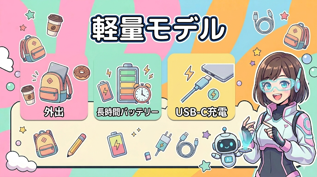 持ち運び重視の軽量Chromebook Plus