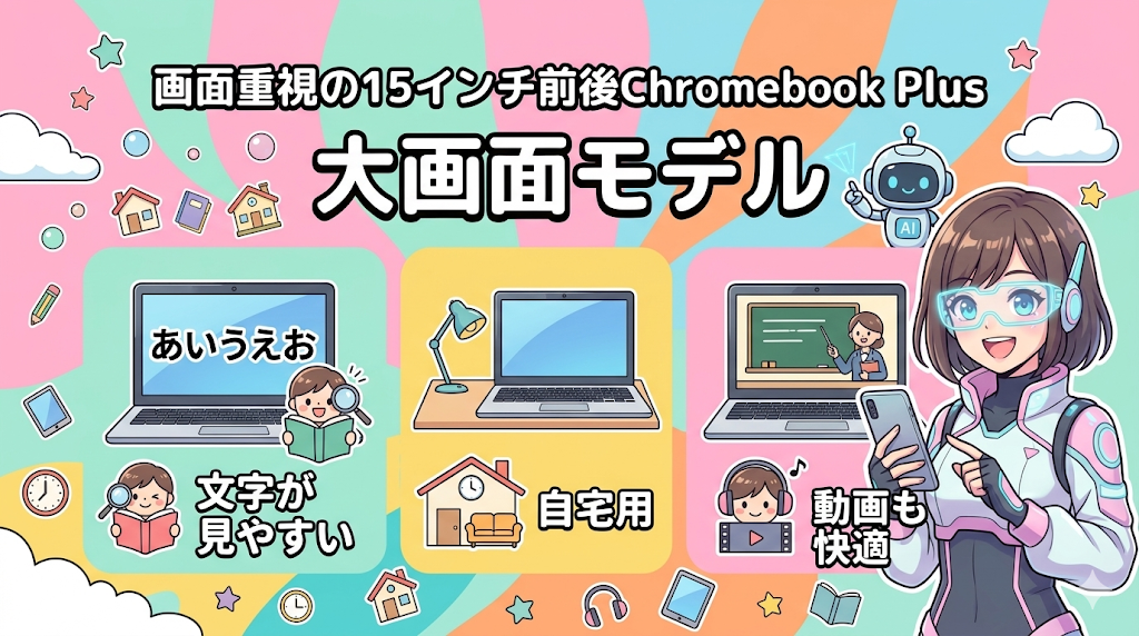 画面重視の15インチ前後Chromebook Plus