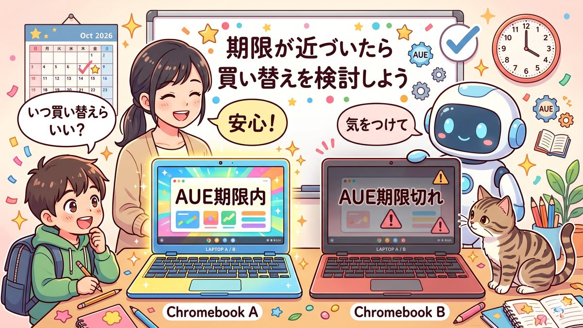 AUE期限が切れたChromebookの状態