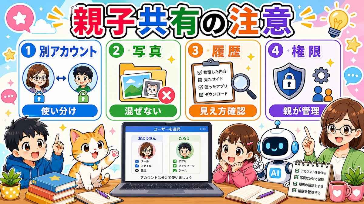 子どもと親でChromebookを共有するときの注意点