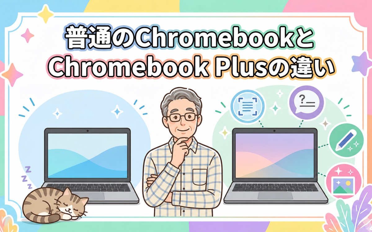 普通のChromebookとChromebook PlusのAI機能の違い