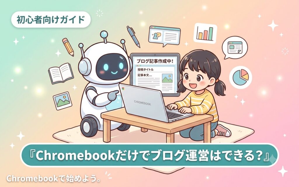 Chromebookだけでブログ運営はできるか解説するイメージ