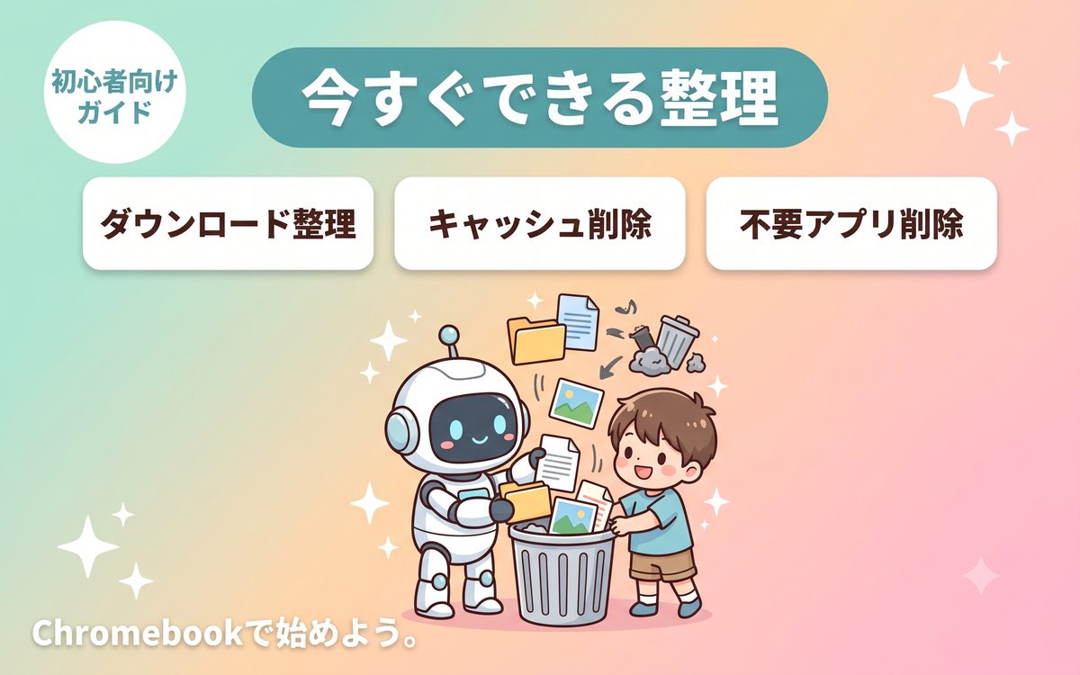 今すぐできる容量整理の方法を示すインフォグラフィック
