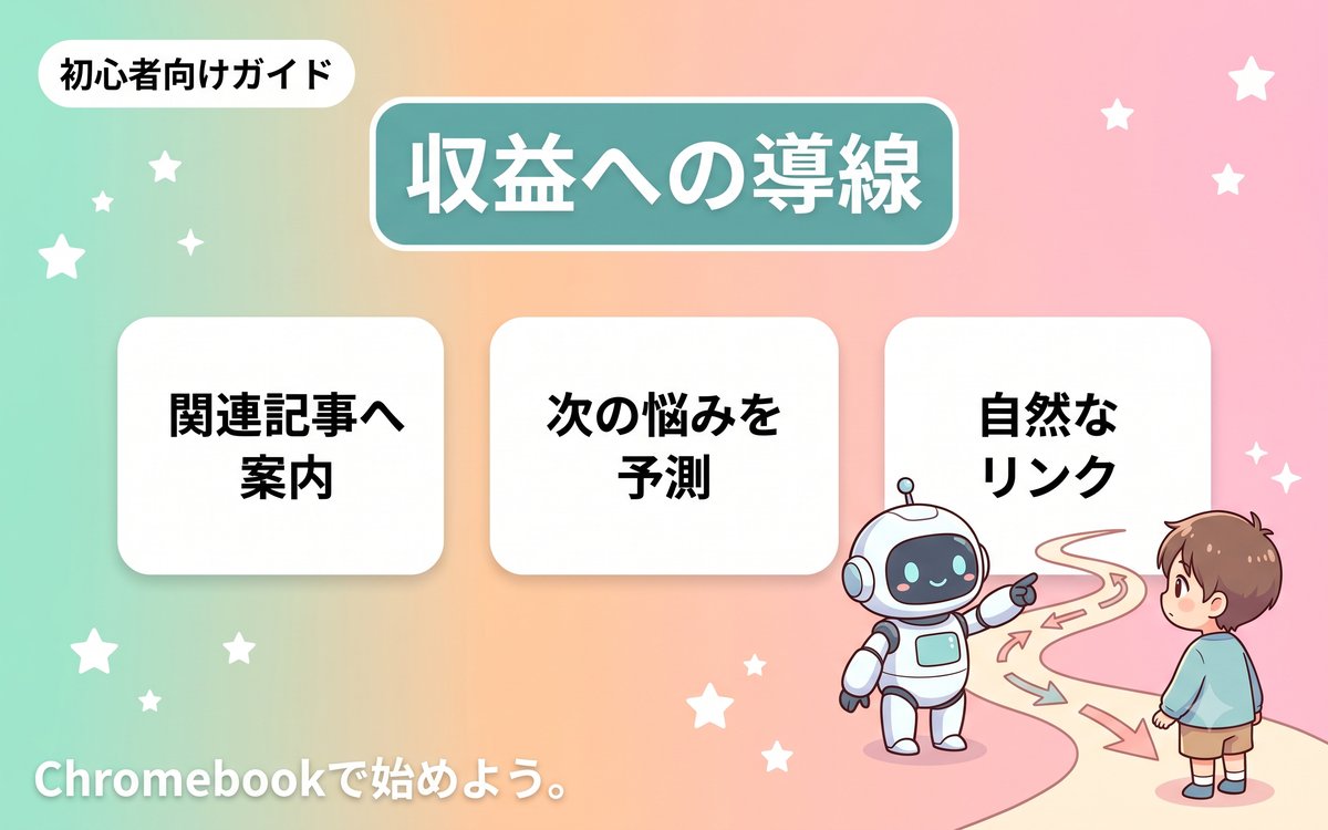 収益につながる導線の作り方を示すインフォグラフィック