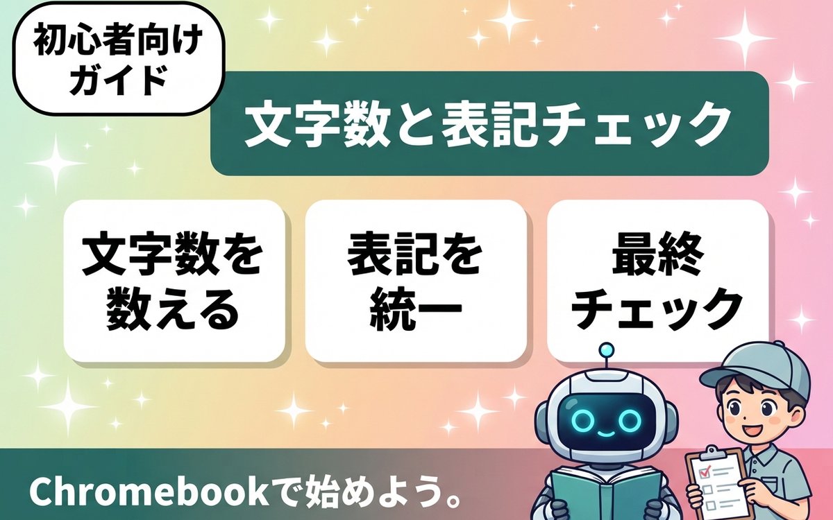 文字数と表記ゆれをチェックする方法のインフォグラフィック
