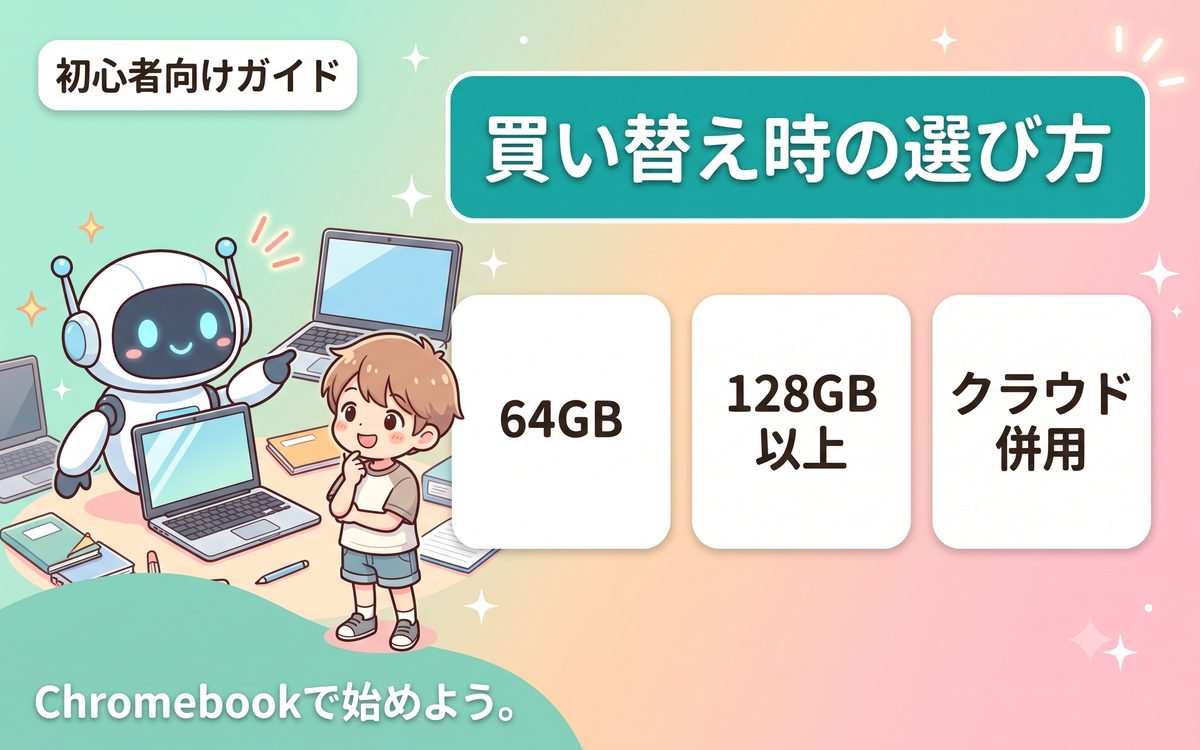 買い替え時の容量の選び方を示すインフォグラフィック