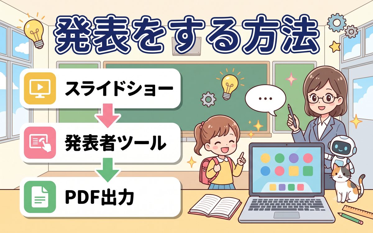プレゼンテーションを実行する方法の解説イラスト