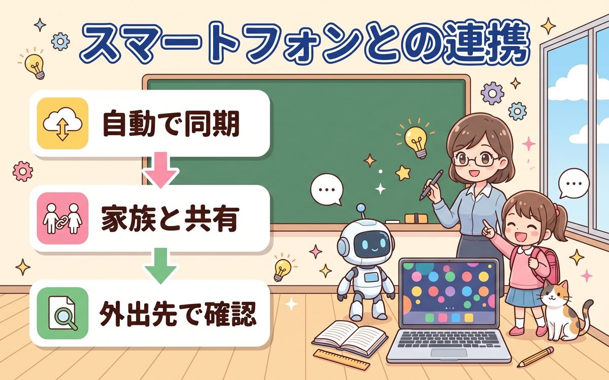 スマートフォンとの連携方法の解説イラスト