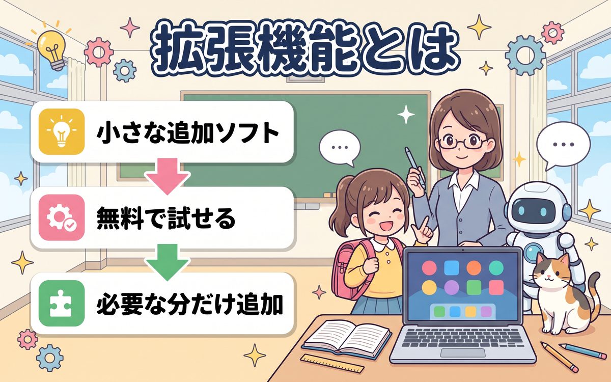 拡張機能とはの解説イラスト