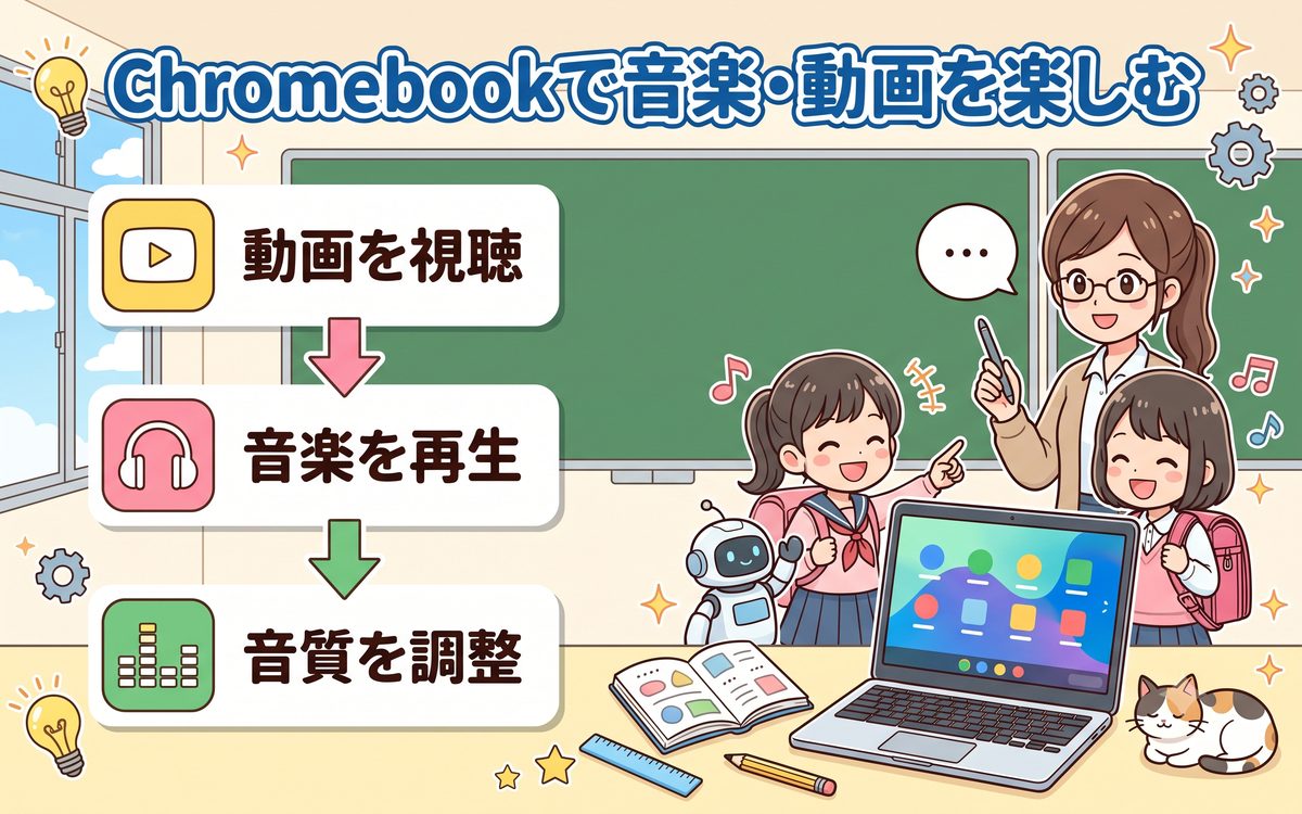 Chromebookで音楽・動画を楽しむ