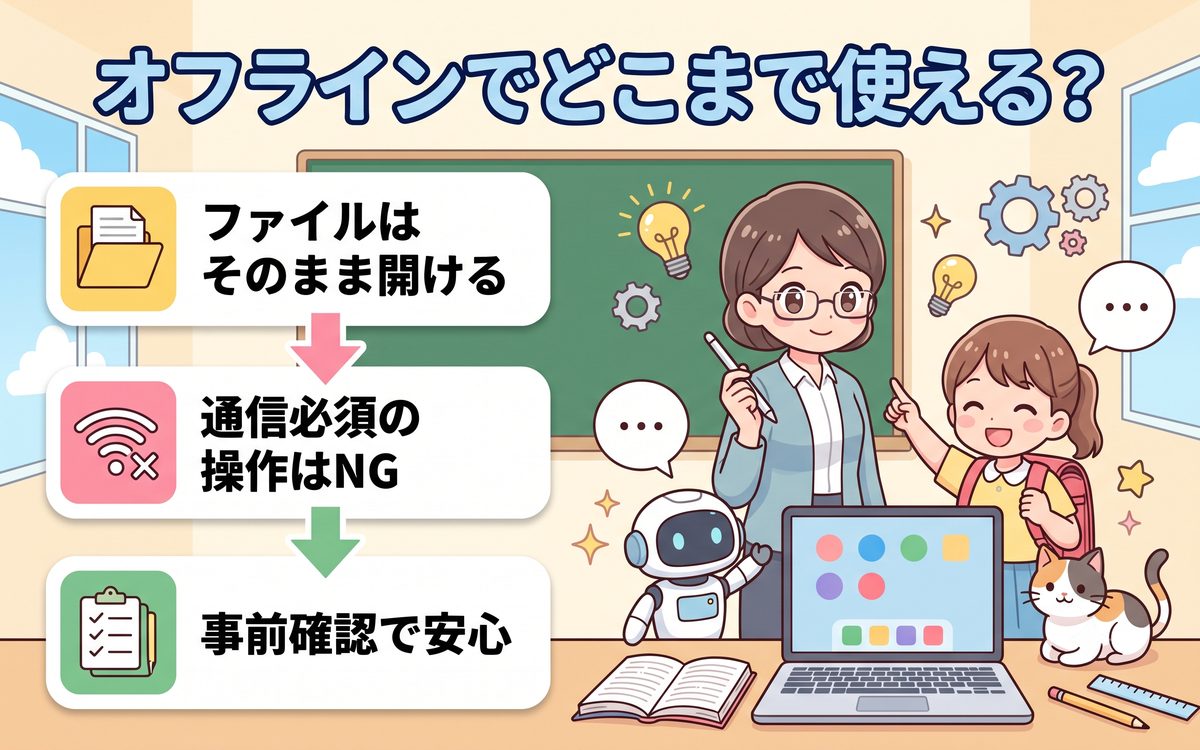 Chromebookはオフラインでどこまで使えるのか