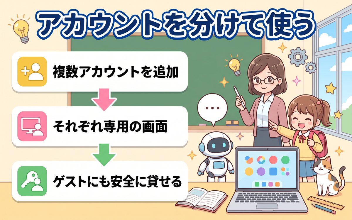 Chromebookを家族で共有する際のアカウント分離