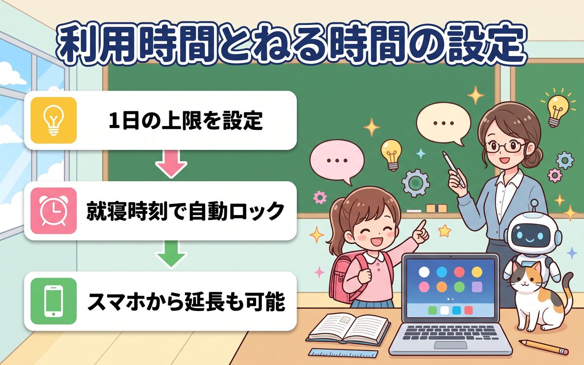 Chrome OSの利用時間制限と就寝時刻の設定
