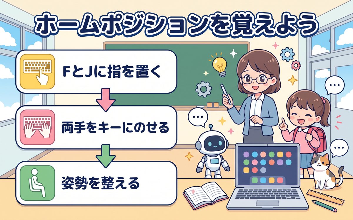 ホームポジションを覚えようのイメージ