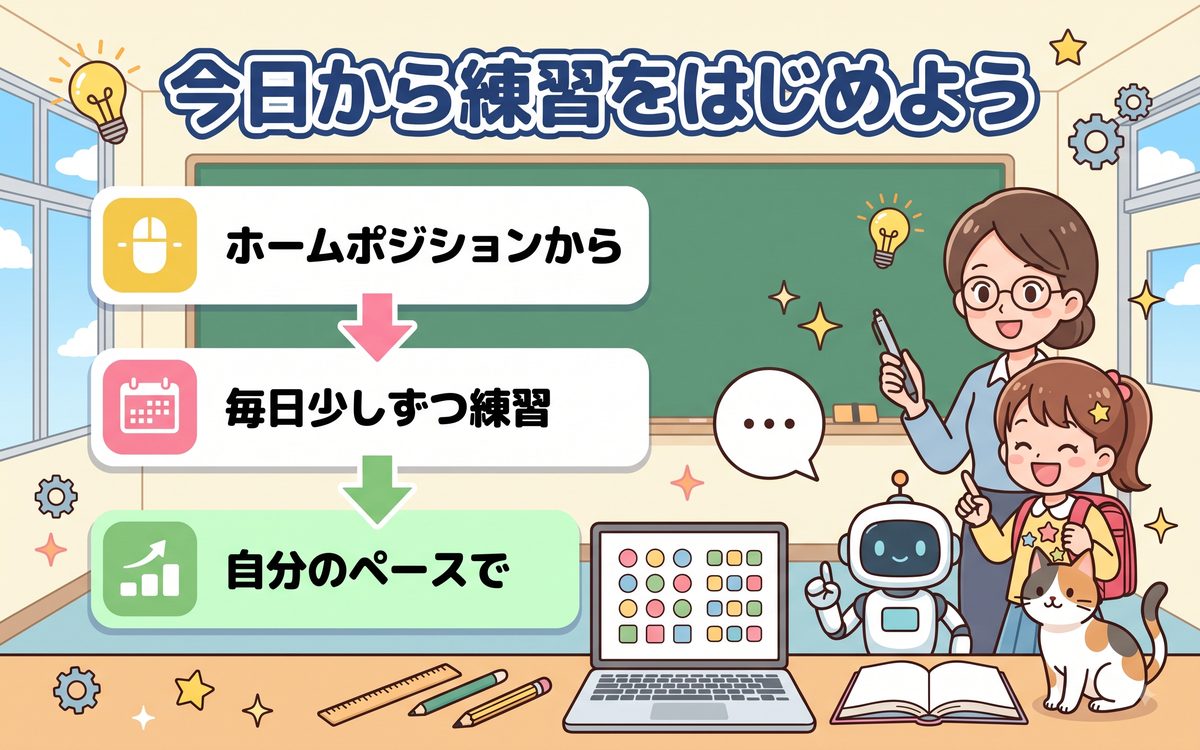 今日から練習をはじめようのイメージ