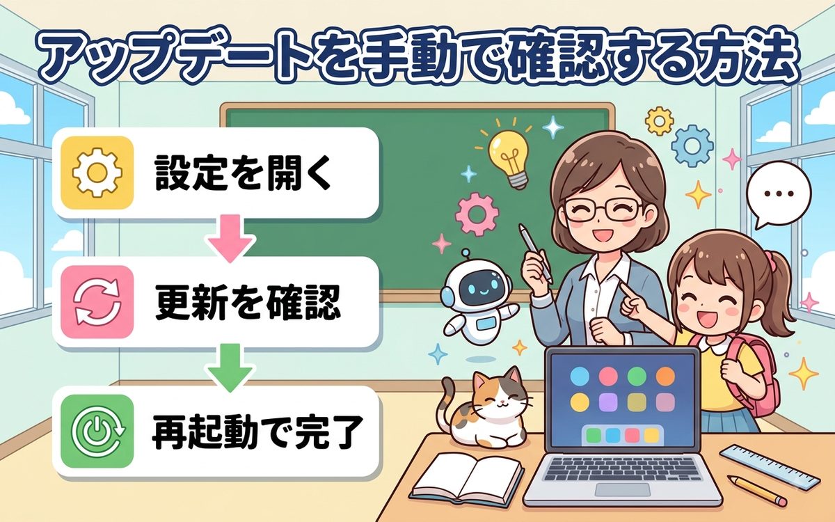 アップデートを手動で確認する方法