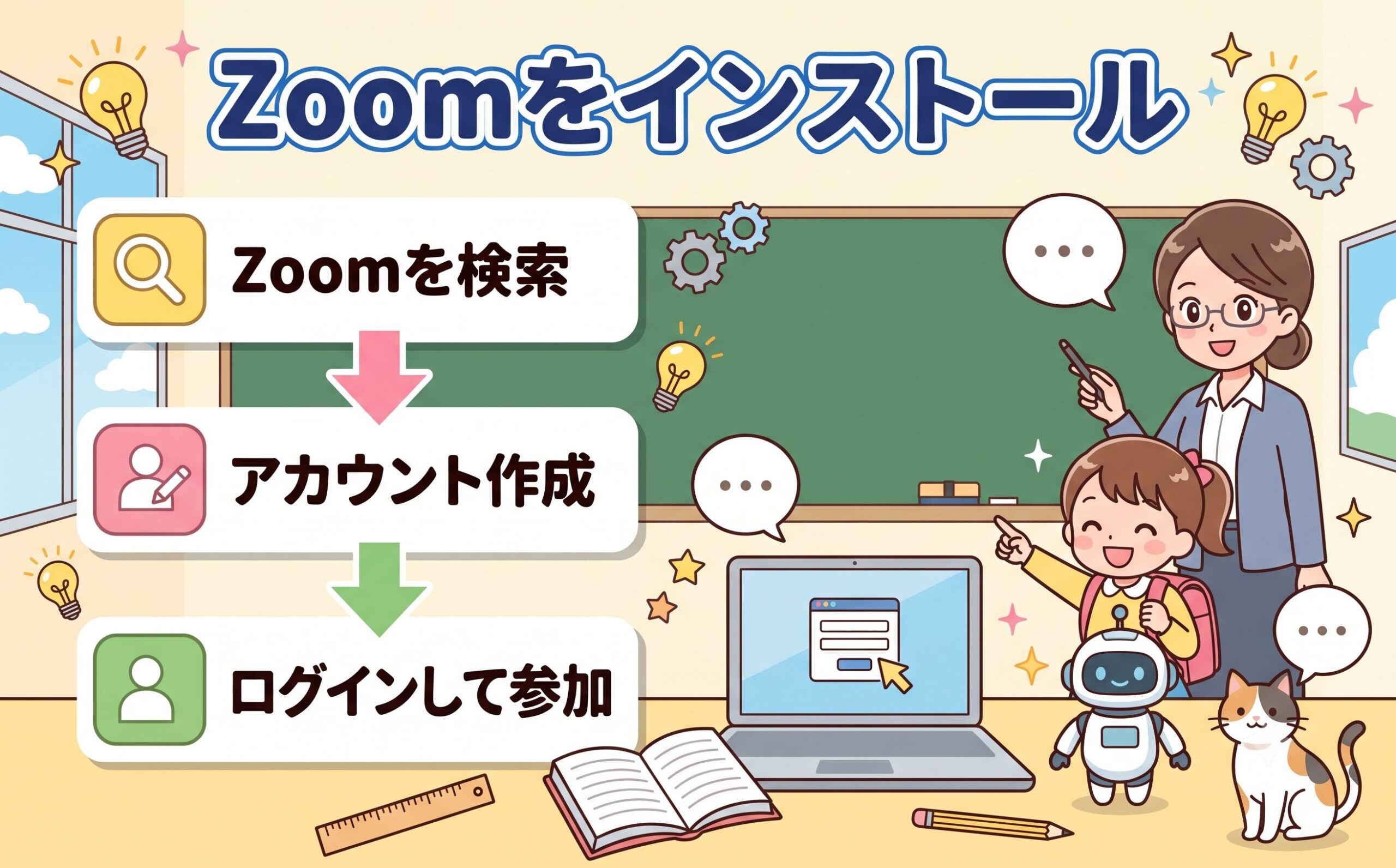 Zoomをインストール