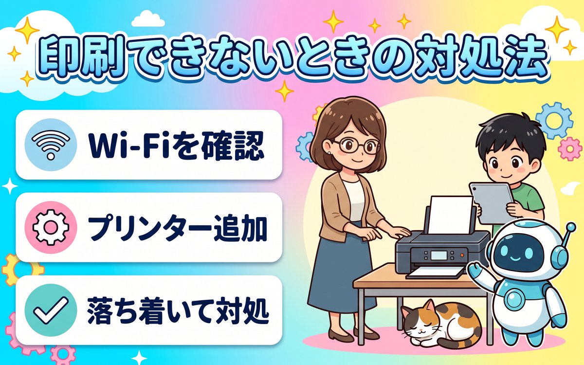 Chromebookで印刷できないときの対処法を紹介するアイキャッチ画像