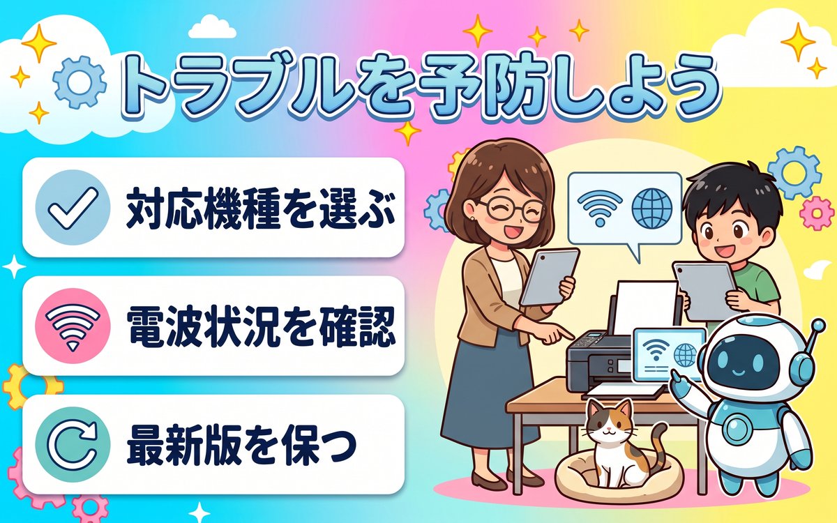印刷トラブルを予防するためにできることを示すインフォグラフィック